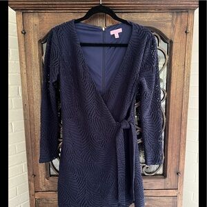 Lilly Pulitzer Tiki wrap romper in True Navy